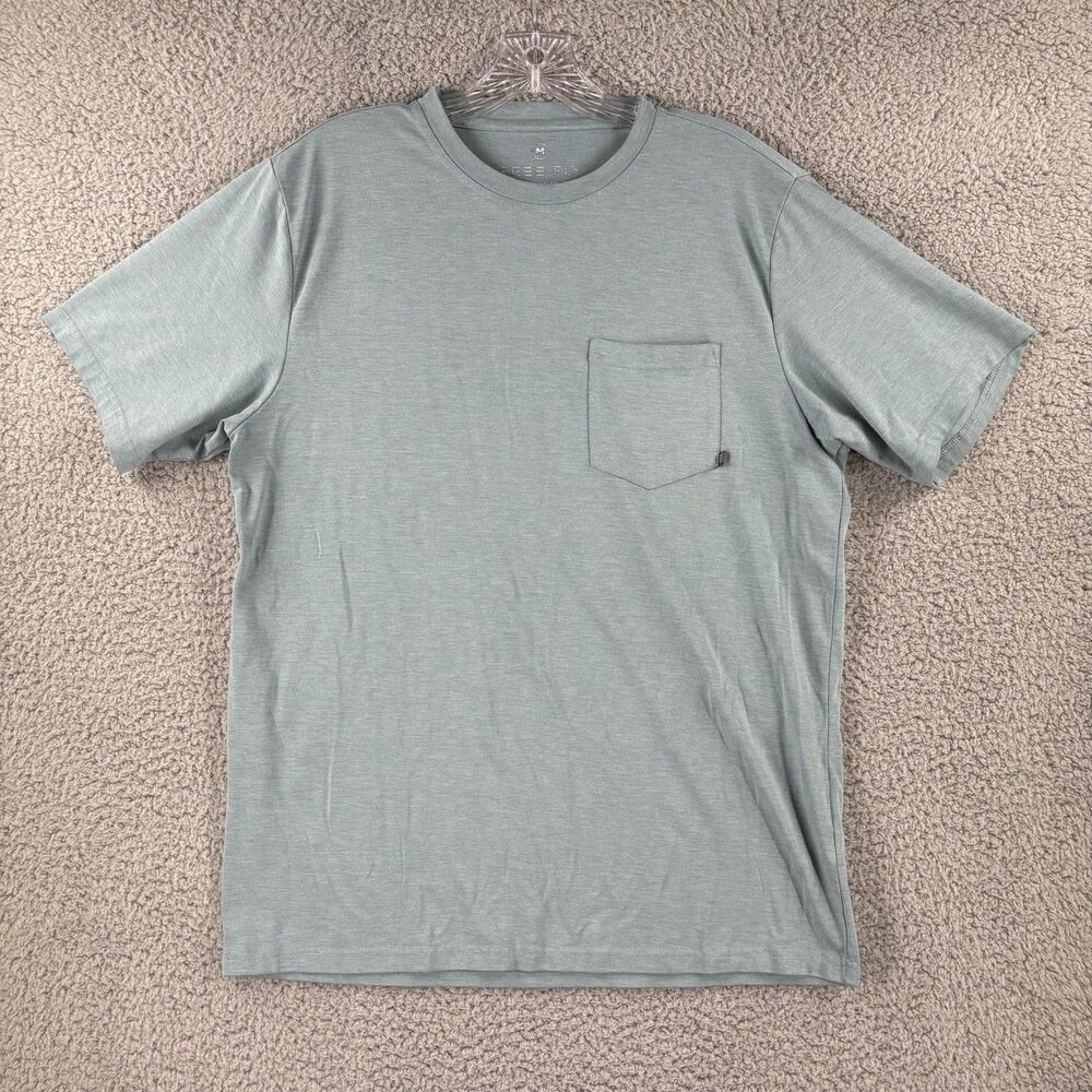 Free Fly T Shirt Mens Medium M Blue Bamboo Performance Short Sleeve Pocket Tee